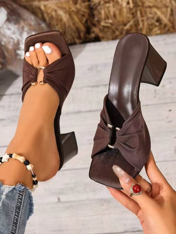 Square Toe Stiletto Fashionable Peep-Toe Sandals, Sexy Open Toe High Heel Sandals For Women,Spring Summer Outfits